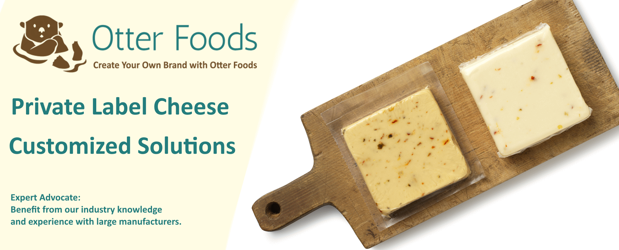 private label cheese and custom cheese brands offered by Otter Foods